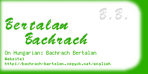 bertalan bachrach business card